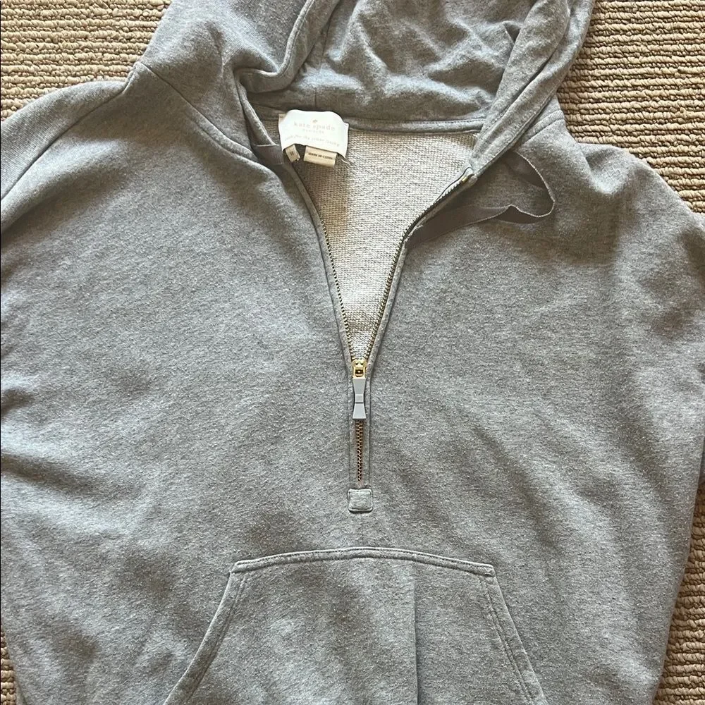 Kate Spade Gray Hooded Sweatshirt M